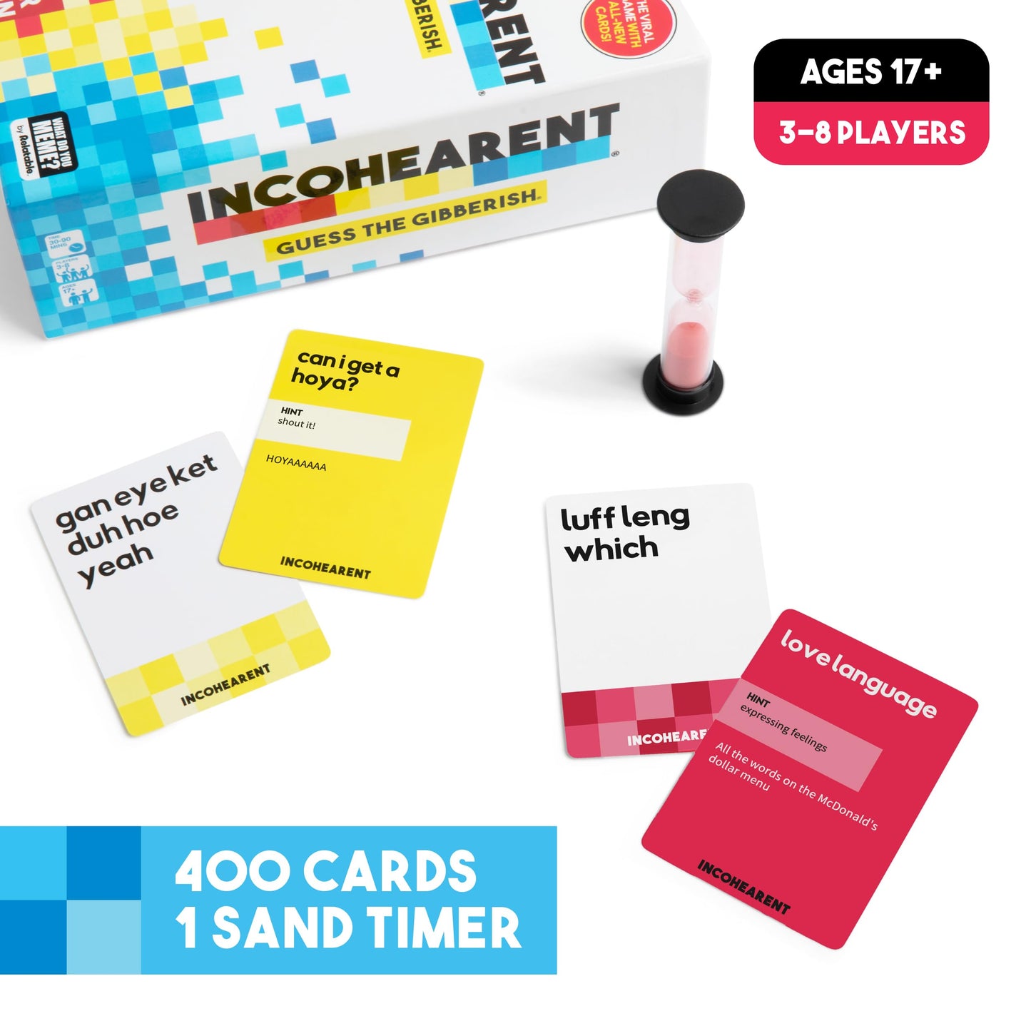 WHAT DO YOU MEME? Incohearent Party Game - 400 Cards, Multi-colored, Fun for Game Night & Bachelorette Parties, Model ICH413