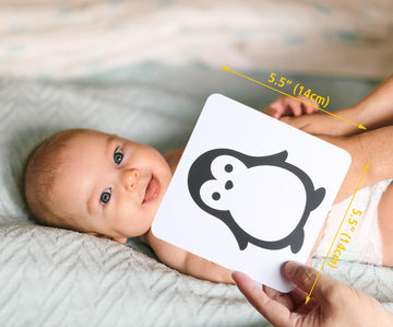 Zazzykid Baby Visual Stimulation Flash Cards: 50 Pages Black And White High Contrast Baby Cards 0-3 Months Newborn Sensory And Brain Development Toys