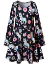 Unicorn Dresses for Girls 7-16 Long Sleeve Unicorn Clothes Swing Dress Black