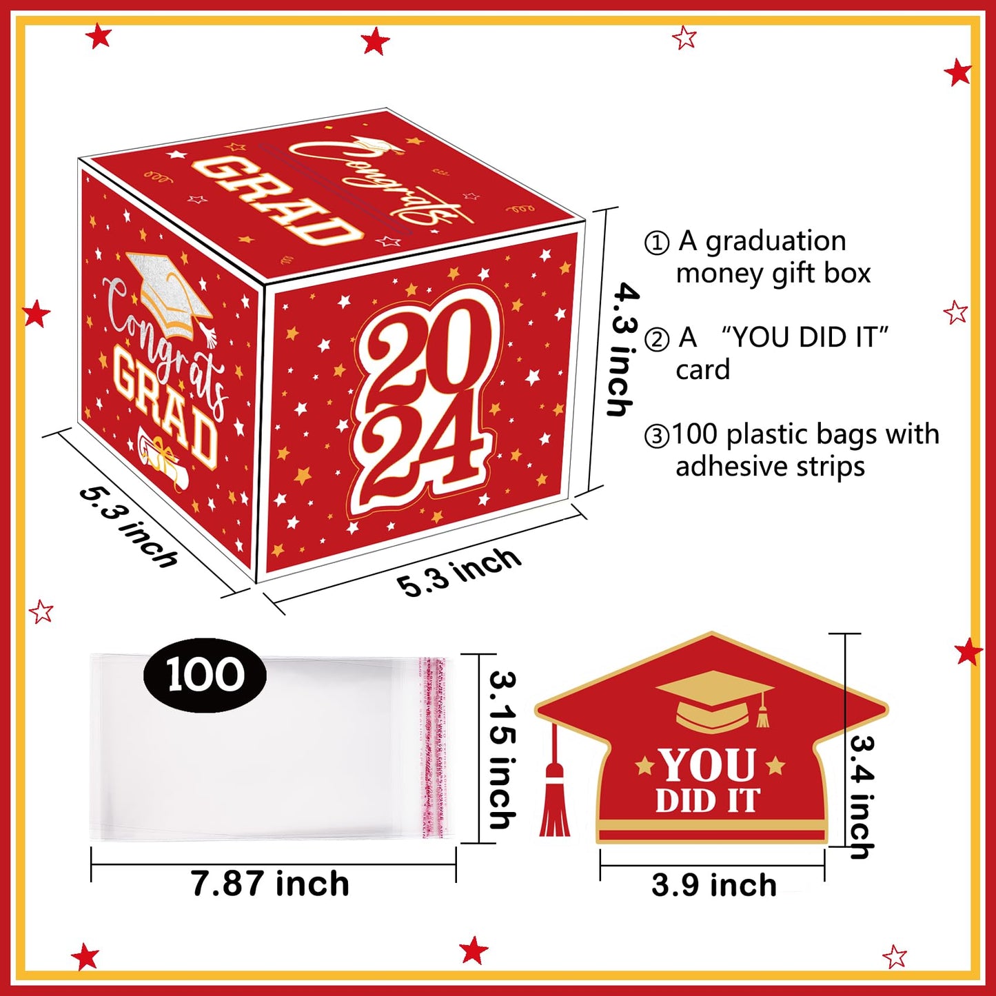 Meiidoshine 2024 Graduation Money Box For Cash Gift Pull, Funny Graduation Gifts For Girls High School College, Surprise Money H