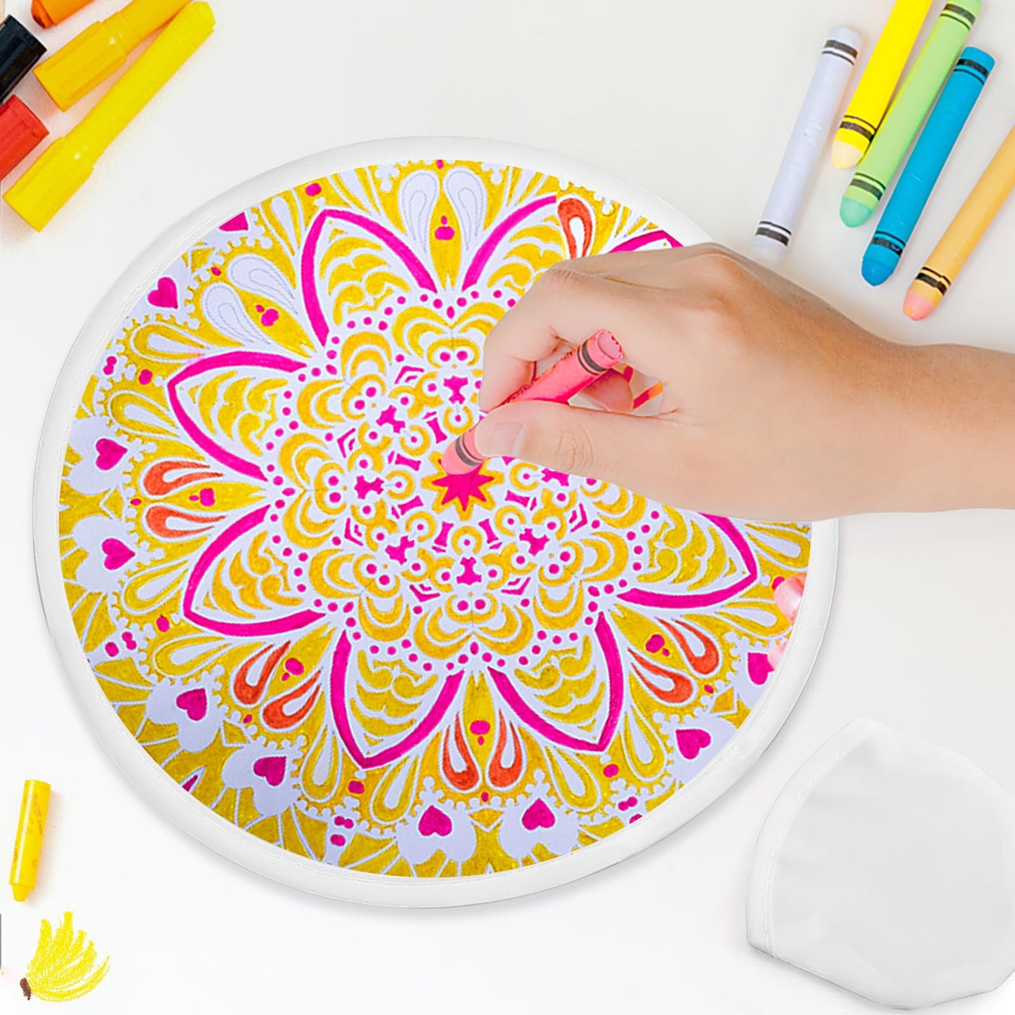 Mototo 36 Pieces Foldable Flying Disc Fans With Bag Folding Pocket Toy Set Diy Creative Gift Handheld Fabric Fan For Fun Party F