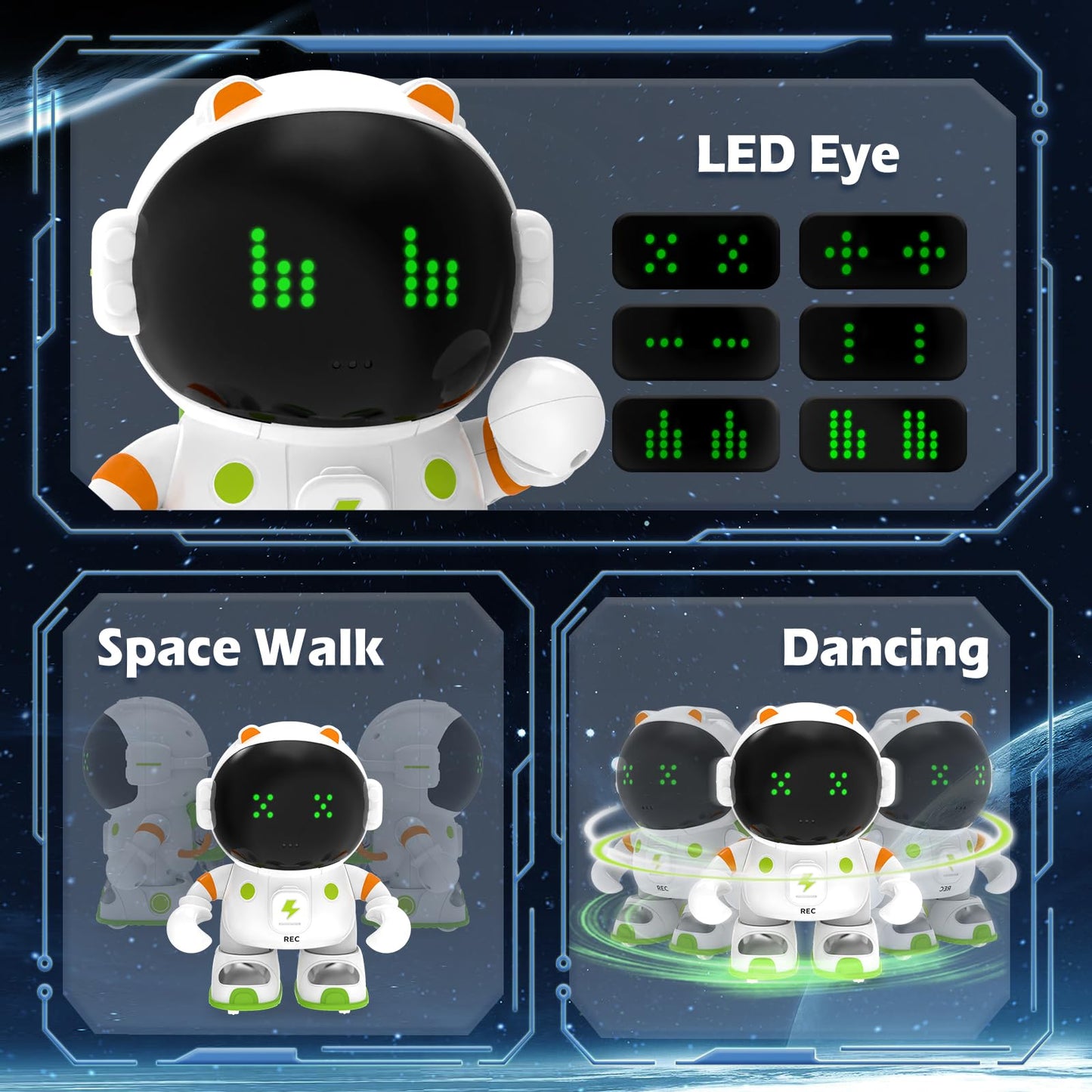 Kaekid Voice Control Robots For Kids, Astronaut Interactive Smart Robotic With Touch Sensor, Speech Recognition, Singing, Dancing, Repeating And Recording, Robot Toy For 3-8 Year Old Boys Girls