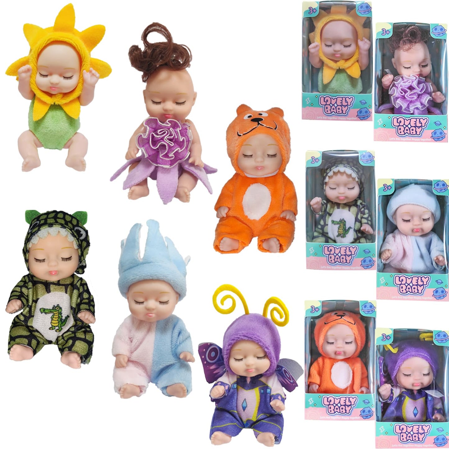 Niliswiest Mini Rebirth Doll, Gift Box Miniature Doll, Toys For Kids Over 3 Years Old (Style D)