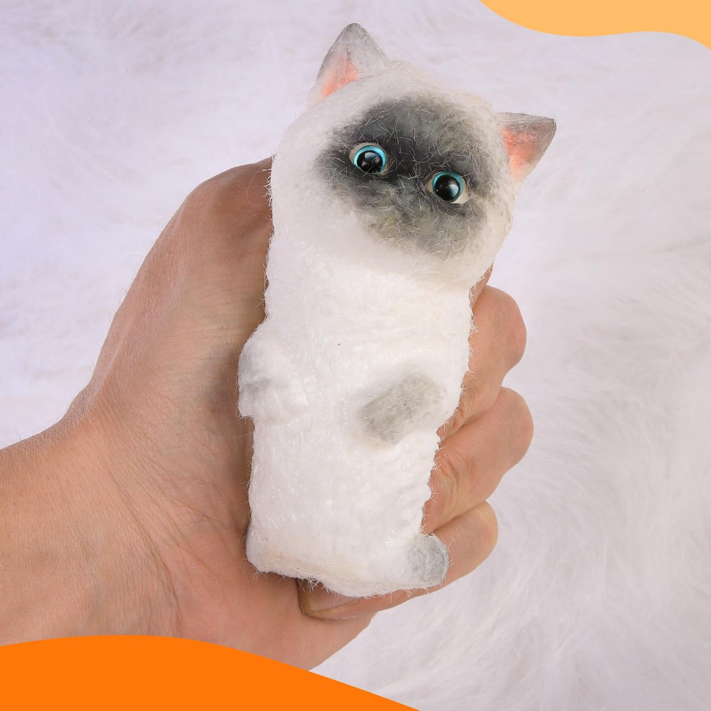 Big Taba Cat, Handmade Large Cat Taba Squishy Toys, Stress Relief, Funny, Cute Soft Cat Squishy Stress Toy Gifts (Small Siamese