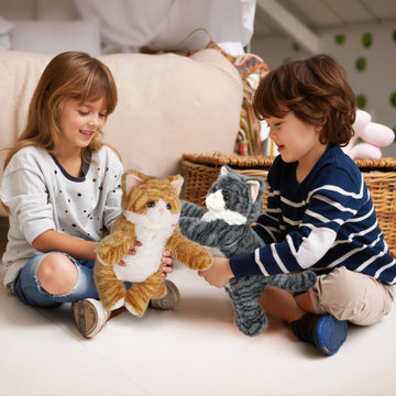 2Pcs Cat Stuffed Animals Microwavable Stuffed Animal Adorable Fluffy Tabby Cat Plush for Warmth Heatable Coolable Lavender Scent Cat Plush Toys Cute Soft Cat Plushies for Kids mature-themeds Girl Boy Gifts