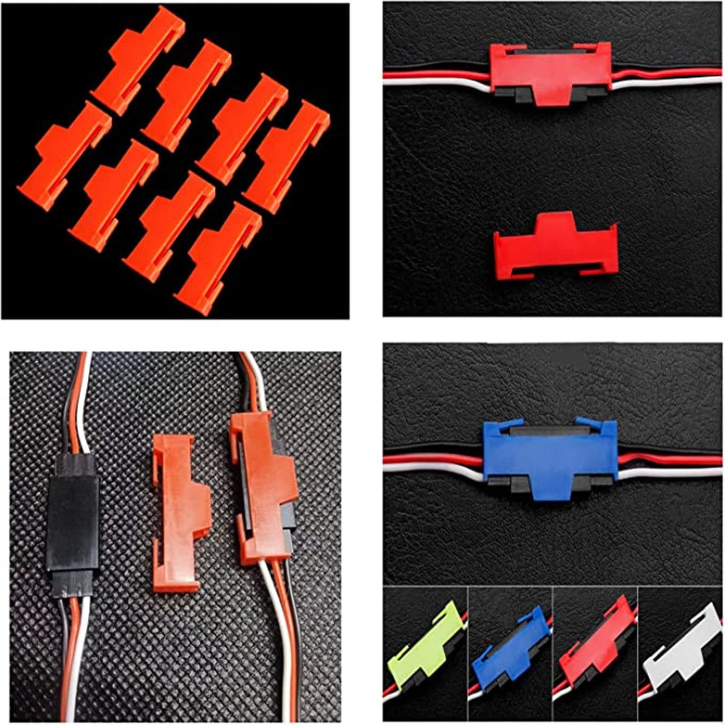 Skrnrhrery Servo Extension Cable Safety Connector Clip, 24Pcs Servo Plug Wire Lock, With 12Pcs Servo Line, Used For Remote Contr