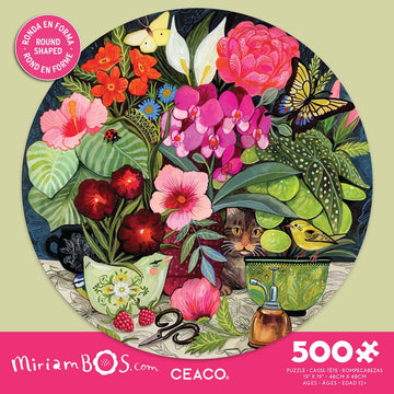Ceaco Patiently Waiting 500 Piece Round Jigsaw Puzzle - Multicolor 19 Round Puzzle by Miriam Bos