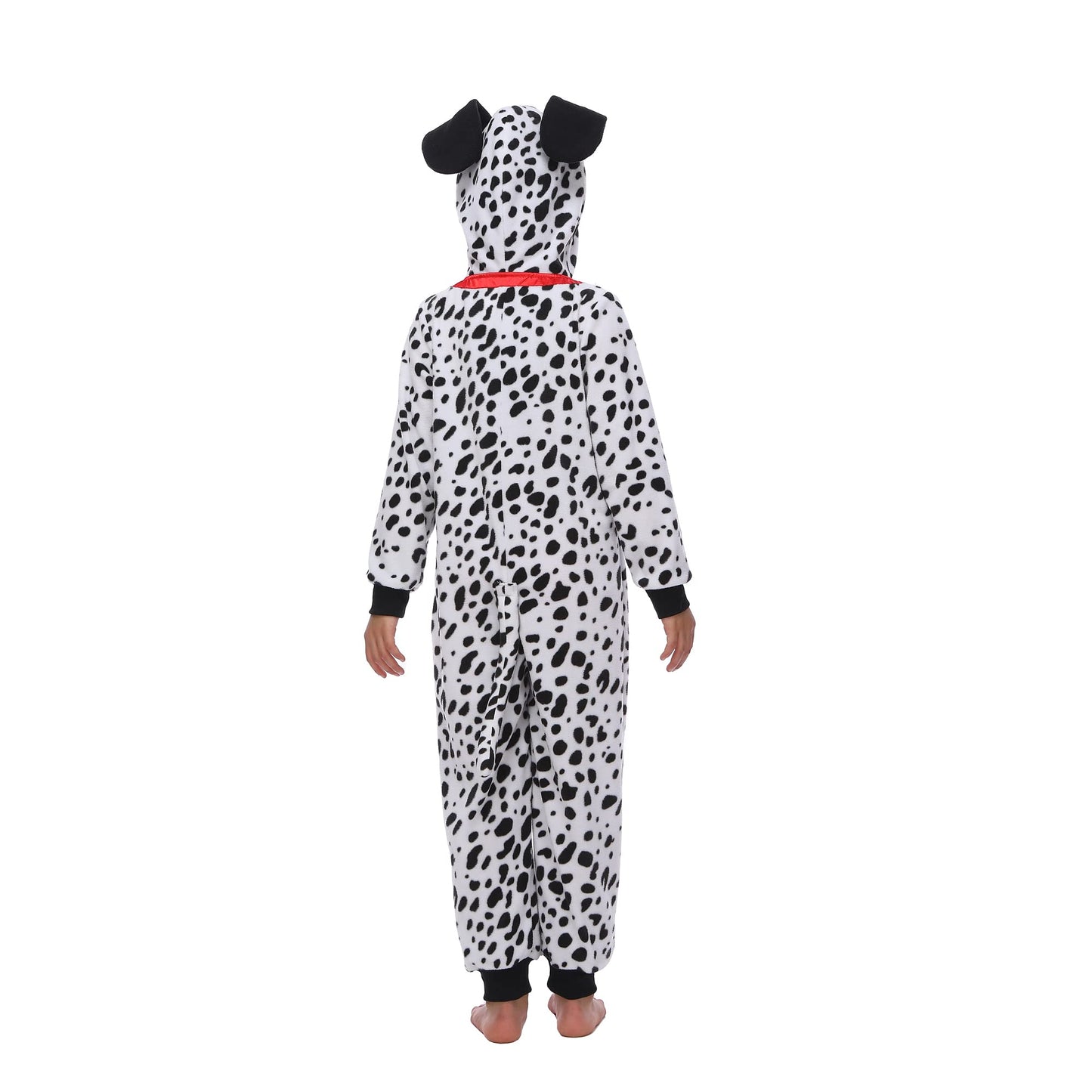 Rabtero Dalmatians Costume, Children Outfit, Unisex Spotted Dog Onesie, Size 8-10, Halloween/Christmas/Carnival