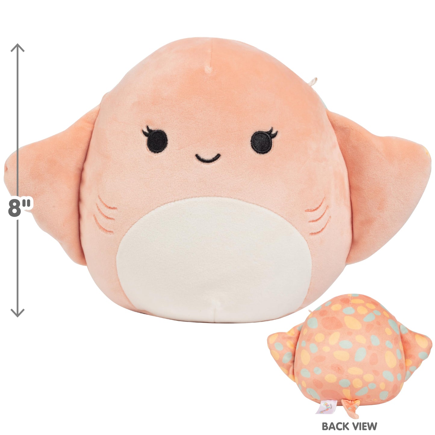 Squishmallows Original 8-Inch Ludovica The Stingray - Official Jazwares Plush - Collectible Soft Squishy Stingray Stuffed Animal