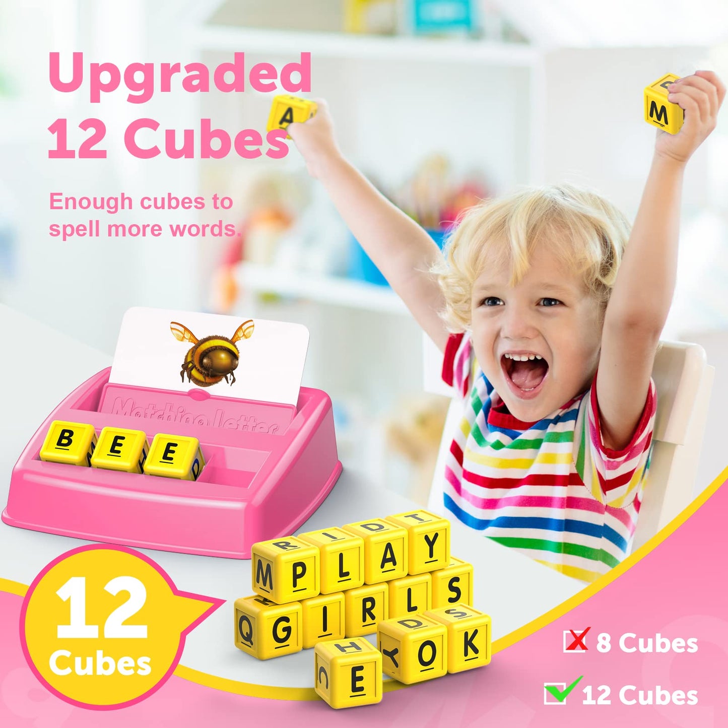 Toys For 3-8 Year Olds Girls, Matching Letter Spelling Games For Kids Ages 3-8 Preschool Learning Educational Toys For Kids Hall