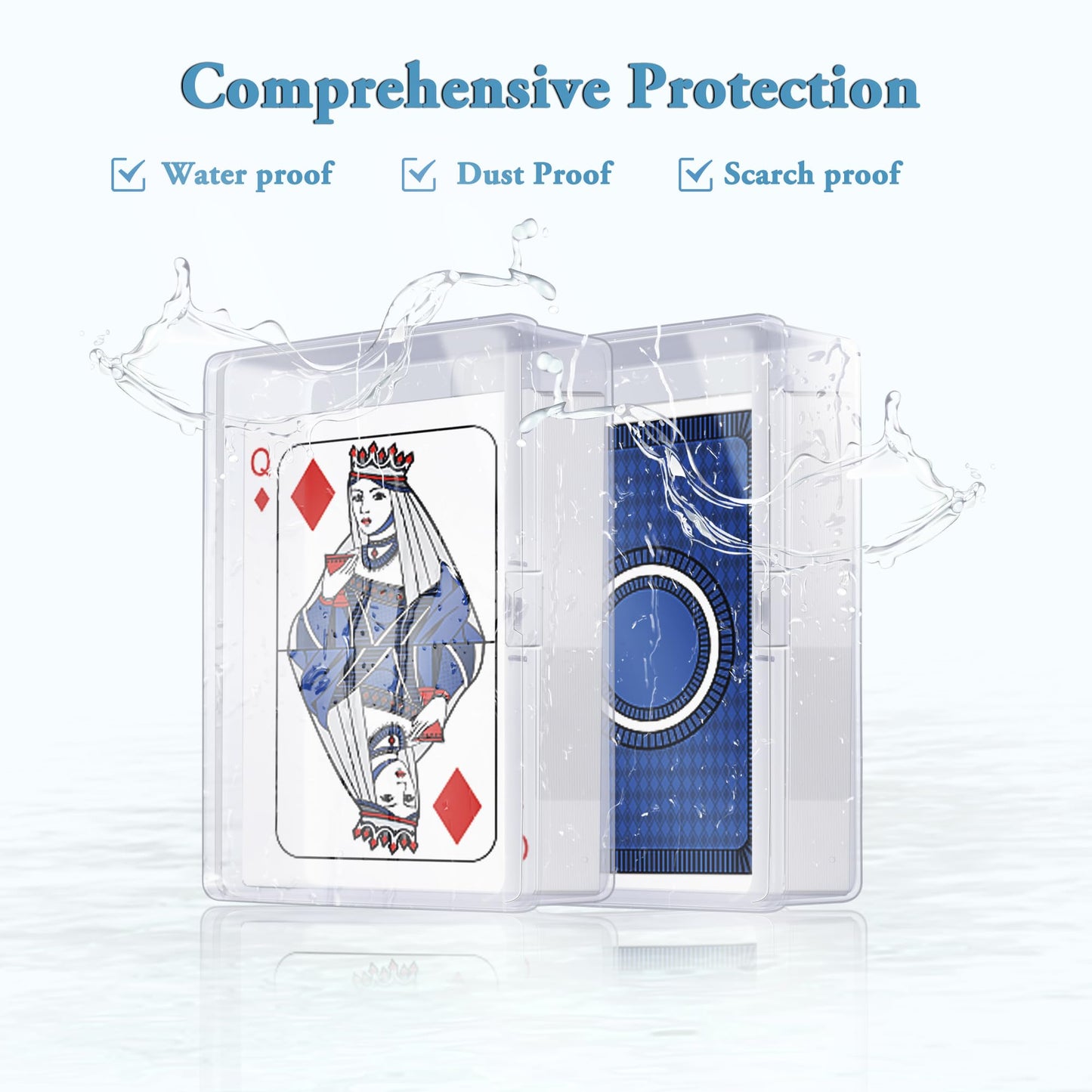 Kitoyz Playing Deck Card Cases Clear Plastic Trading Card Storage Box Acrylic Card Holder Box Compatible With Collectible Trading Card Cases, Each Case For 100 Pcs Cards (12 Pcs)