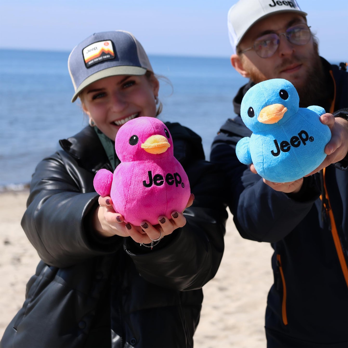 Jeep Text Logo Stuffed Animal Plush Duck Pink -Perfect Enthusiasts You'Ve Been Ducked (Pink)