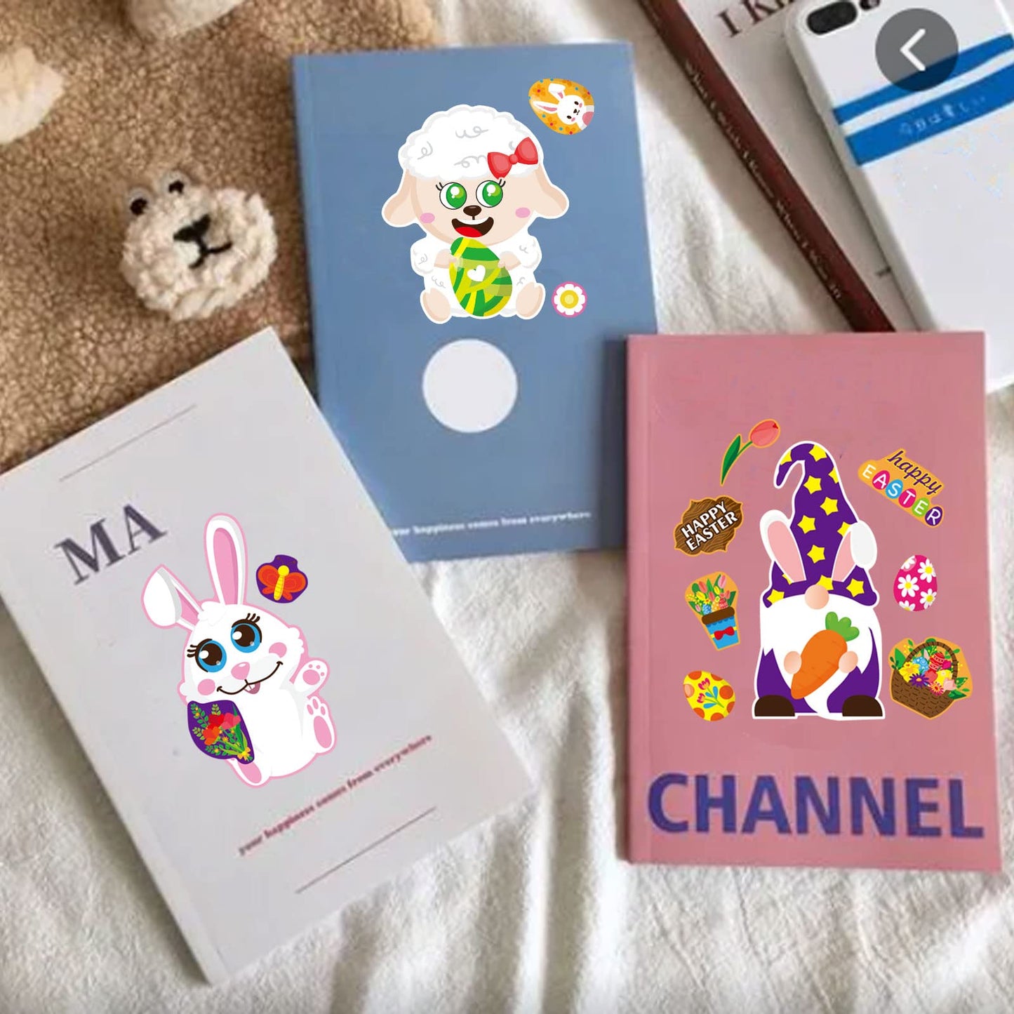 36 Sheet Easter Stickers For Kids,Easter Basket Stuffers,Make A Face Easter Stickers With Easter Animal Egg Themed,Make Your Own