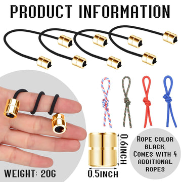 Winnerwhy 4 Pcs Begleri Fidget Beads Toy mature-themeds Metal Anxiety Fidget Spinner Worry Beads Stainless Steel Cylinder Shaped Begleri Toy for mature-themed Men Women Relaxation(Gold)