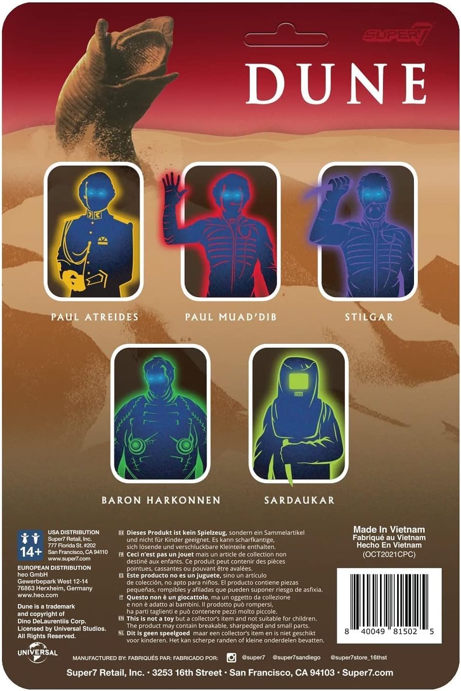 Super7 Dune Baron Harkonnen - 3.75' Dune Action Figure Classic Movie Collectibles And Retro Toys