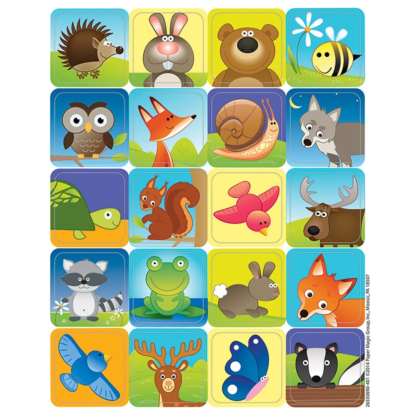 Woodland Creatures Theme Stickers, 120 Per Pack, 12 Packs
