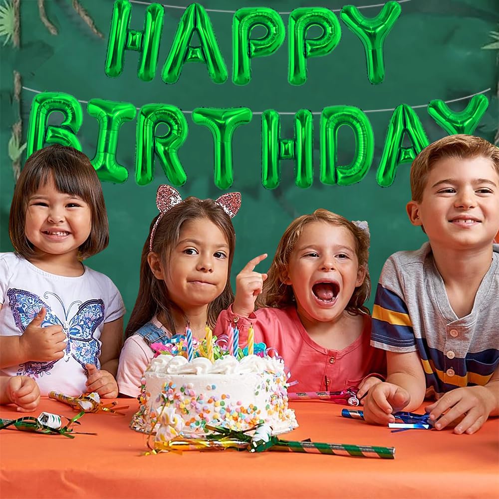 Toniful 52 Pieces 16 Inch Green Letter A-Z Balloons,Custom Phrase Mylar Foil Alphabet Letter Diy Personalized Phrase Banner For