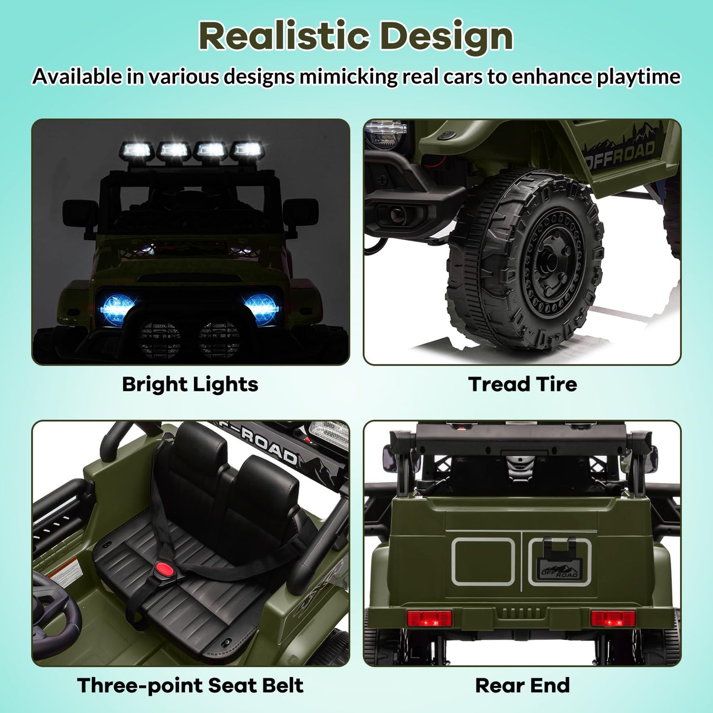 Hipicute 12V Kids Ride On Car for Kids Ages 37-96 Months, Electric Truck Ride On Toys with 5MPH Max Speed, Remote Control, Accel