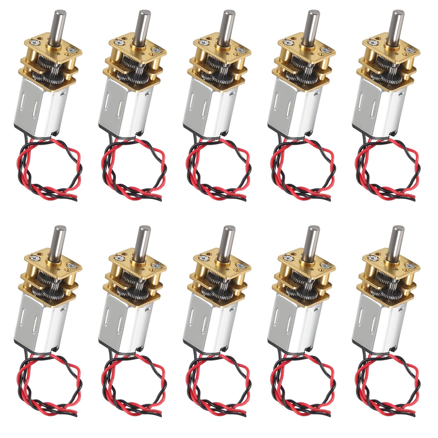 Coliao 10Pcs Dc 3V-6V Mini N20 Gear Motor Slow Speed Full Metal Gearbox Micro Motor Without Terminal For Smart Car Diy Rc Toys