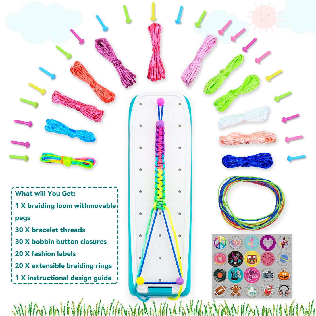 VERTOY Friendship Bracelet Making Kit for Girls - Cool Arts and Crafts Toys for 6 7 8 9 10 11 12 Years Old, Bracelet String and