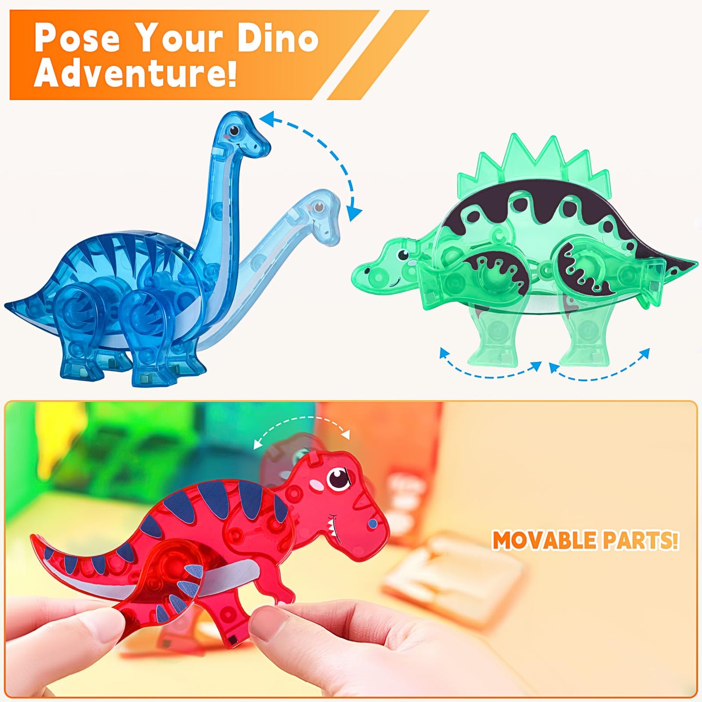 Dinosaurs Egg Toys Magnetic Tiles Dinos For Kids 3-5, Magnet 3D Movable Animals Construction Tile For Toddlers Ages 5-7, Building Blocks For Boys Girls 3+ 4-8 8-12 Year Old