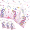 3 Pieces Unicorn Table Cloth Covers Disposable Unicorn Table Covers Larger Plastic Unicorn Tablecloths Rectangle Table Covers fo