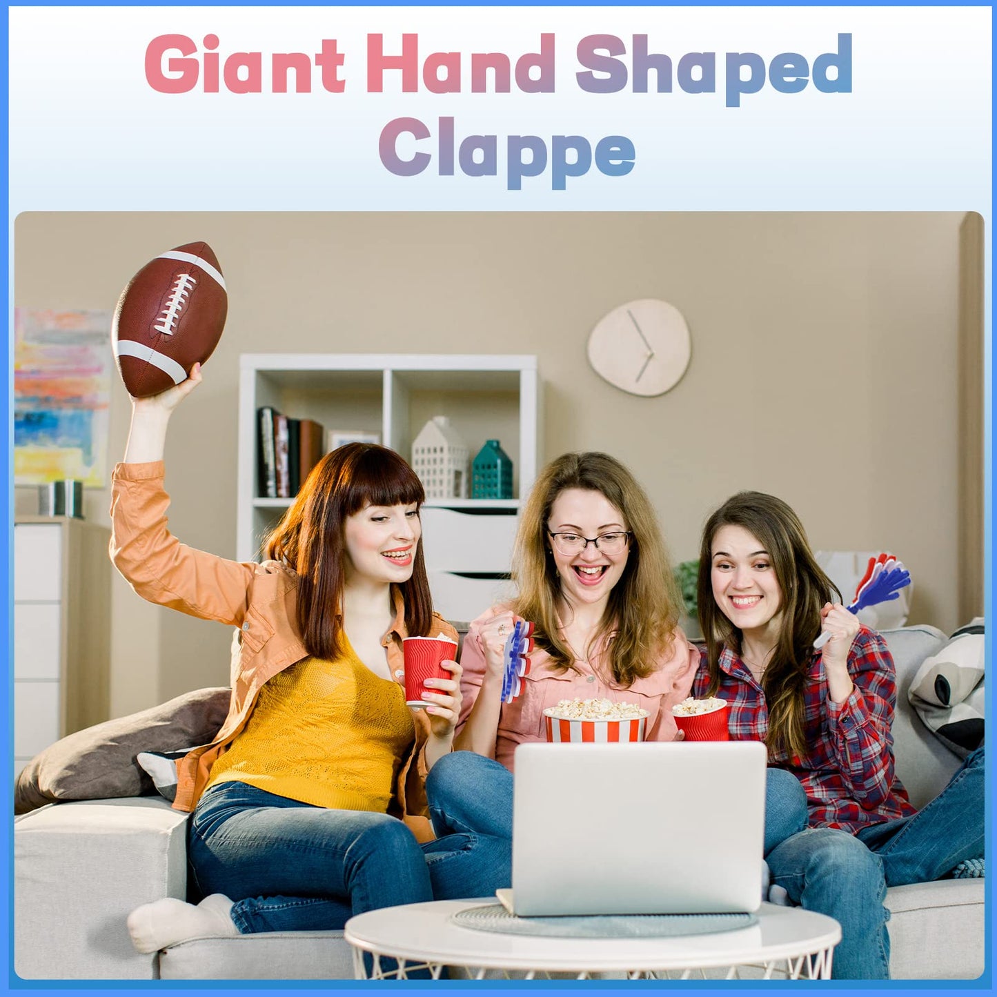 Zcysrlqin 24 Pcs Red/White/Blue Hand Clappers 7.5 Inch Noise Makers Plastic Clapping Hands Noisemakers Patriotic Parties, Sporti
