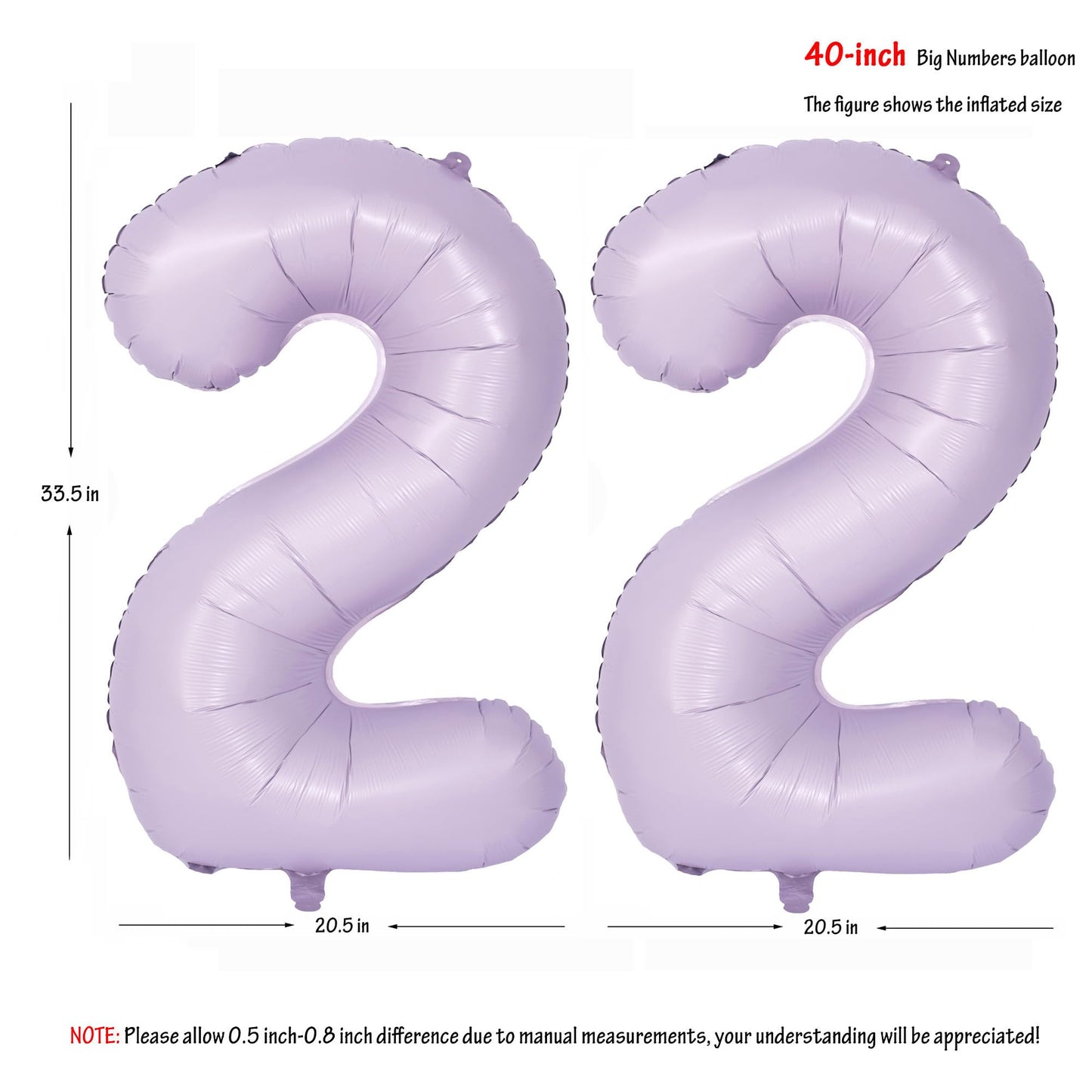 40 In Matte Purple Number Balloons Helium Foil Mylar Balloon Birthday Party Banquet Decoration Digital 22