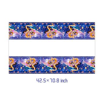 DoMiDoLa 2Pack Princess Rapunzel Tablecloth Disposable Tablecover Birthday Party Supplies and Decorations for Kid Boy Baby Showe