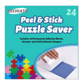 Preserve 4 X 1000 Puzzle Saver Glue Sheets 24 Pack - Quick Stick Adhesive For Puzzles, Easy Application, Mess-Free Framing, Comp