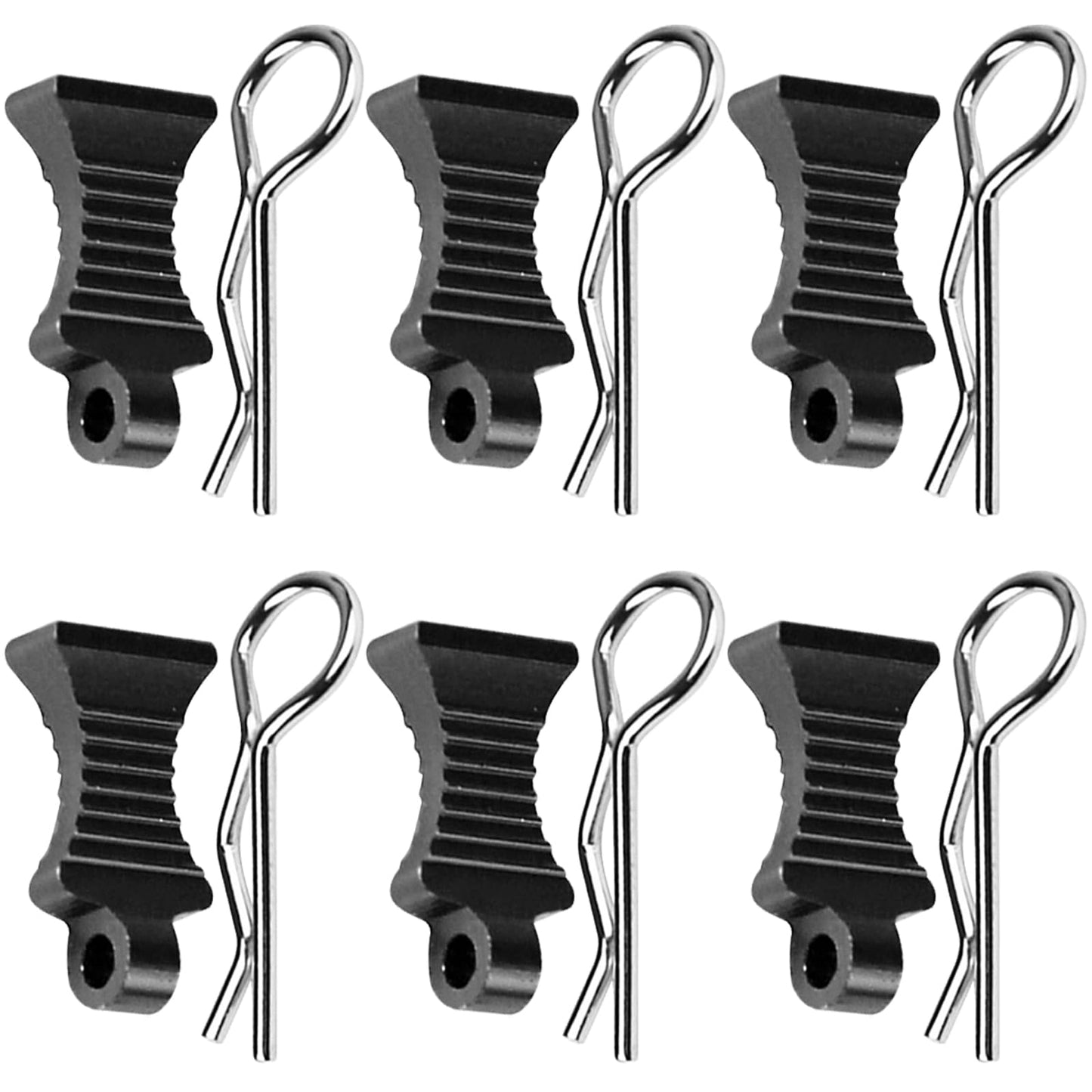 6Pack Vgoohobby RC Body Clips Pins with Fixing Bracket Aluminum Pull Tabs Mount Compatible with Redcat Traxxas Tamiya Axial SCX1