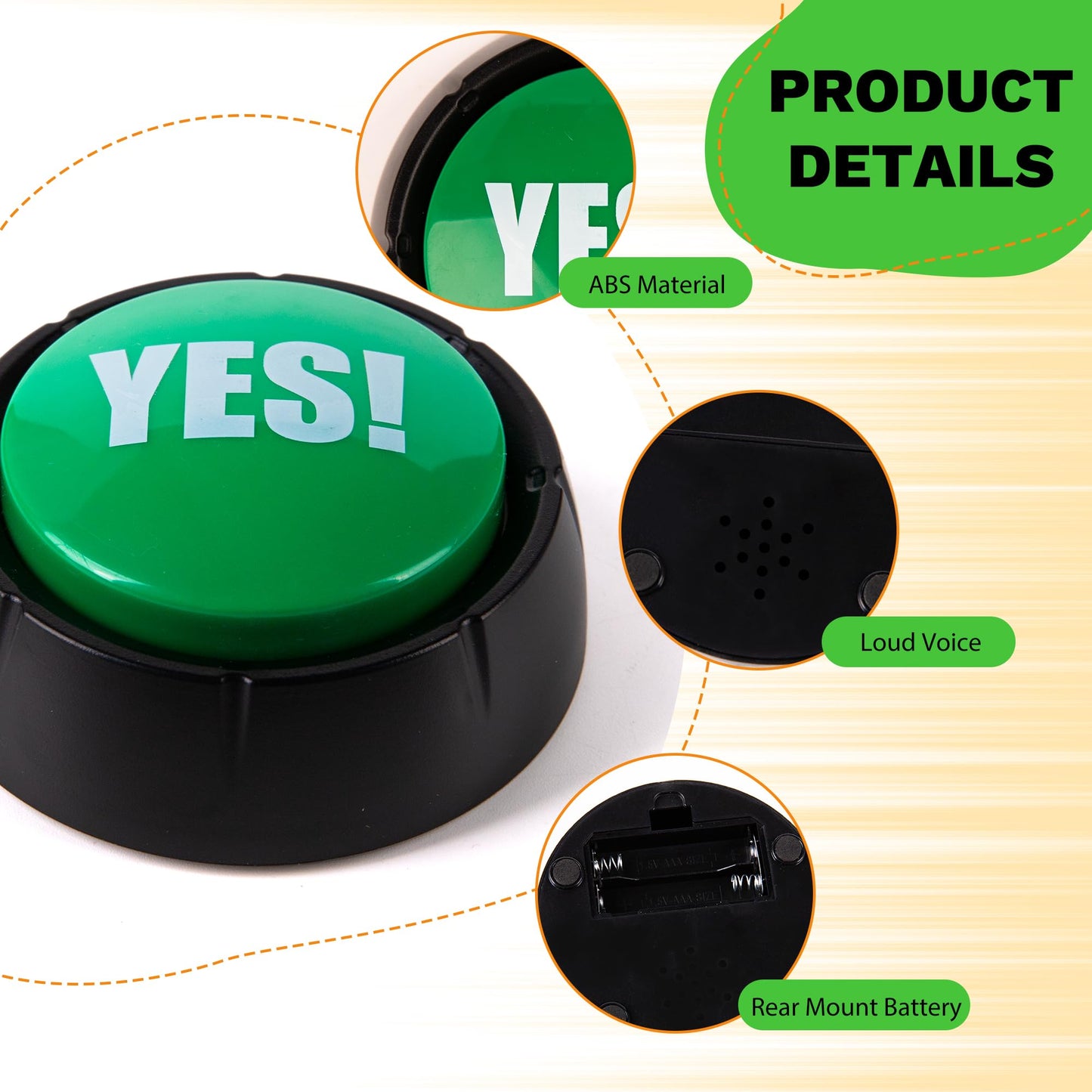 Refarico Yes No Button For Quiz Competition And Family, Funny Button With Sound Effects, Button Desk Accessories, Gag Gifts For