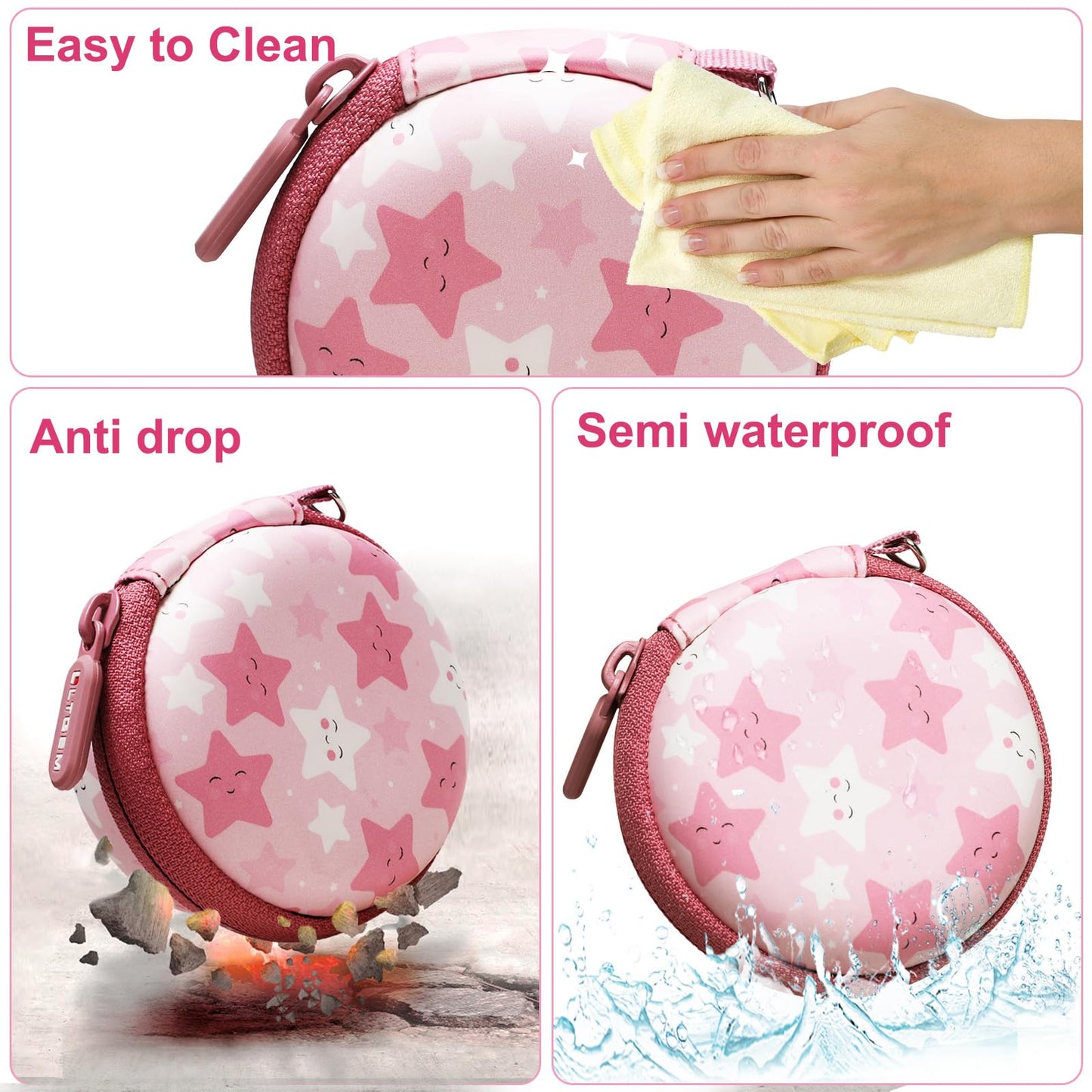 Ltgem Case Compatible With Tamagotchi Pix/Tamagotchi Original/Tamagotchi Nano X/Tamagotchi Hello Kitty/Tamagotchi Uni, Protective Carrying Electronic Pets Case With Lanyard Neck Strap(Pink)