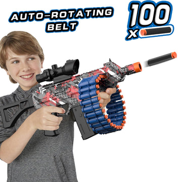 Electric Automatic Toy JakMean Toy with 30 Dart Clips and 100 Foam Darts Outdoor Shooting Games Toys for 6-12 Year Old Boys & Girls mature-themeds Presents for Birthday Xmas Red