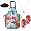 Yookat 5 Pieces Kids Artist Costume Accessories Set Painter Costume Accessories With Hat Apron Sleeves Necklace (Black)