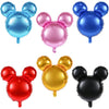 6 Pcs Mouse Head Balloons, 24'' Mouse Mylar Balloon Jumbo Mouse Head Aluminum Foil Balloons For Birthday Party Decorations Baby Shower Supplies Party Favors (Multicolor)