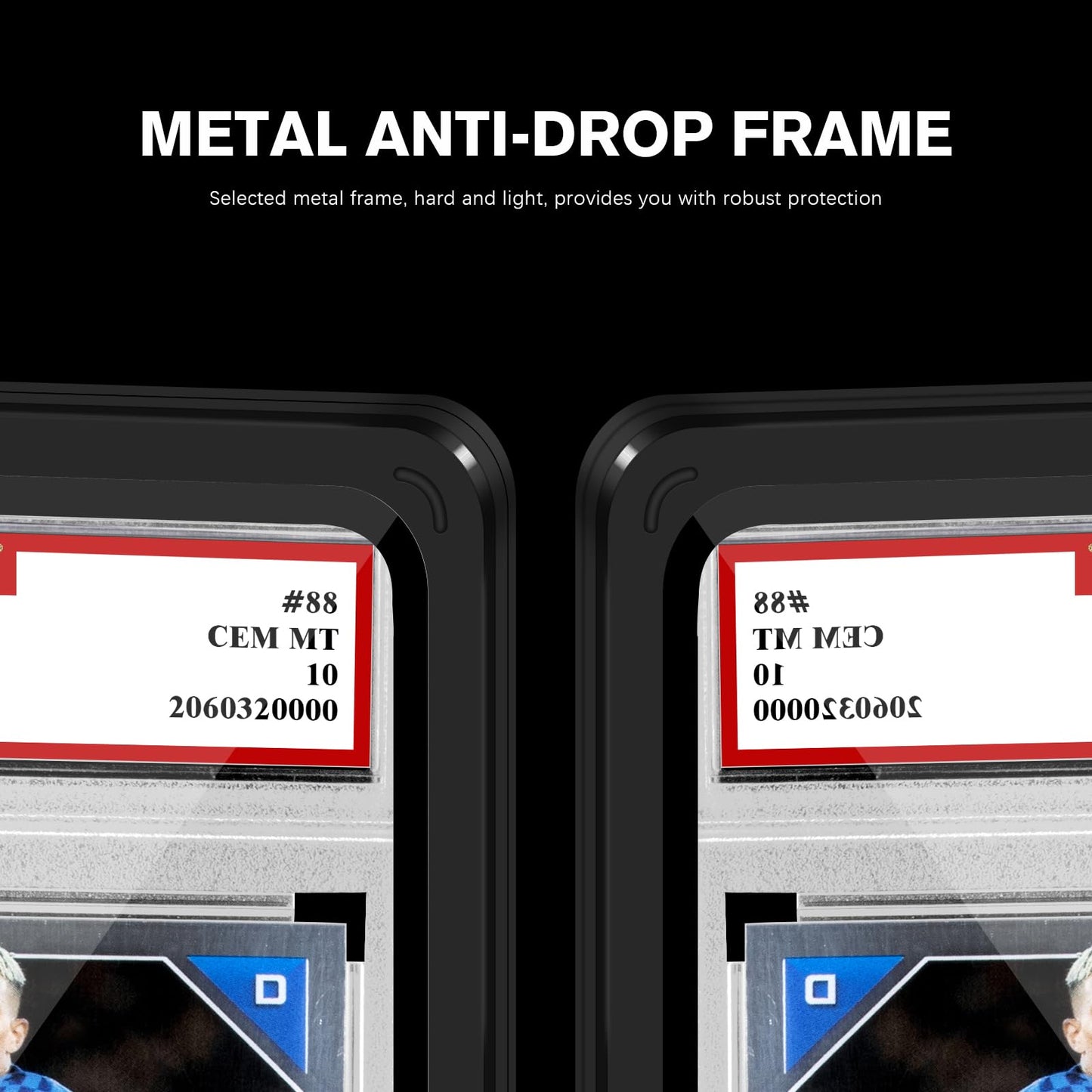 Magenetic Graded Card Slab Protector - enhanced Aluminum Graded Card Showcase PSA Slab Protector with UV-Resistant Tempered Glass Personalized PSA Slab Bumper for Collectors Blue