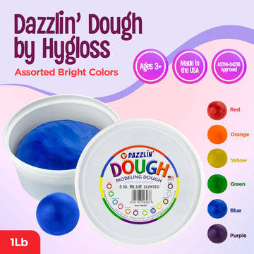 Hygloss Play Modeling Dough - Blue Dough Scented - Safe & Non-Toxic For Kids Arts & Crafts - Party Favors - Classroom Supplies - 3Lb