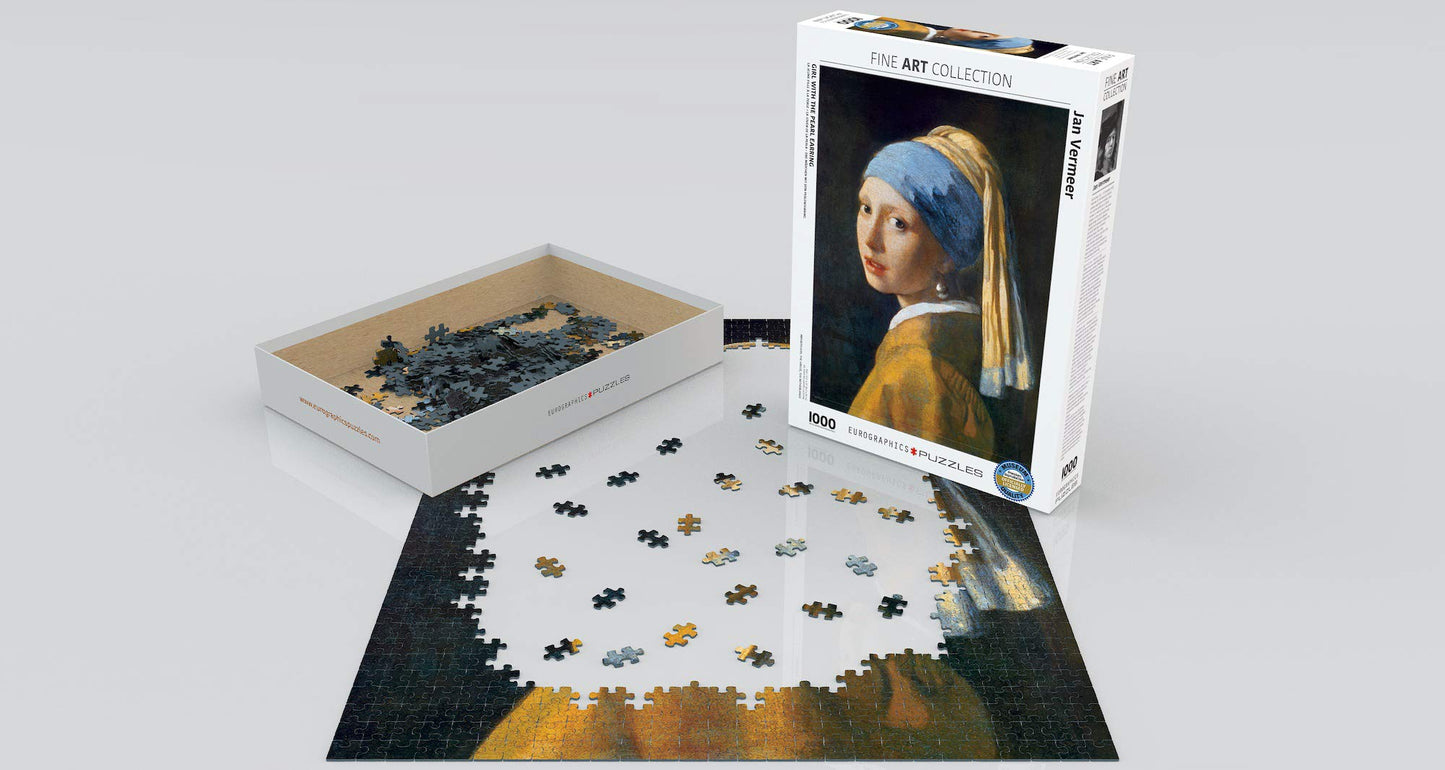Eurographics Girl With A Pearl Earring By Vermeer 1000 Piece Puzzle (6000-5158) , Black