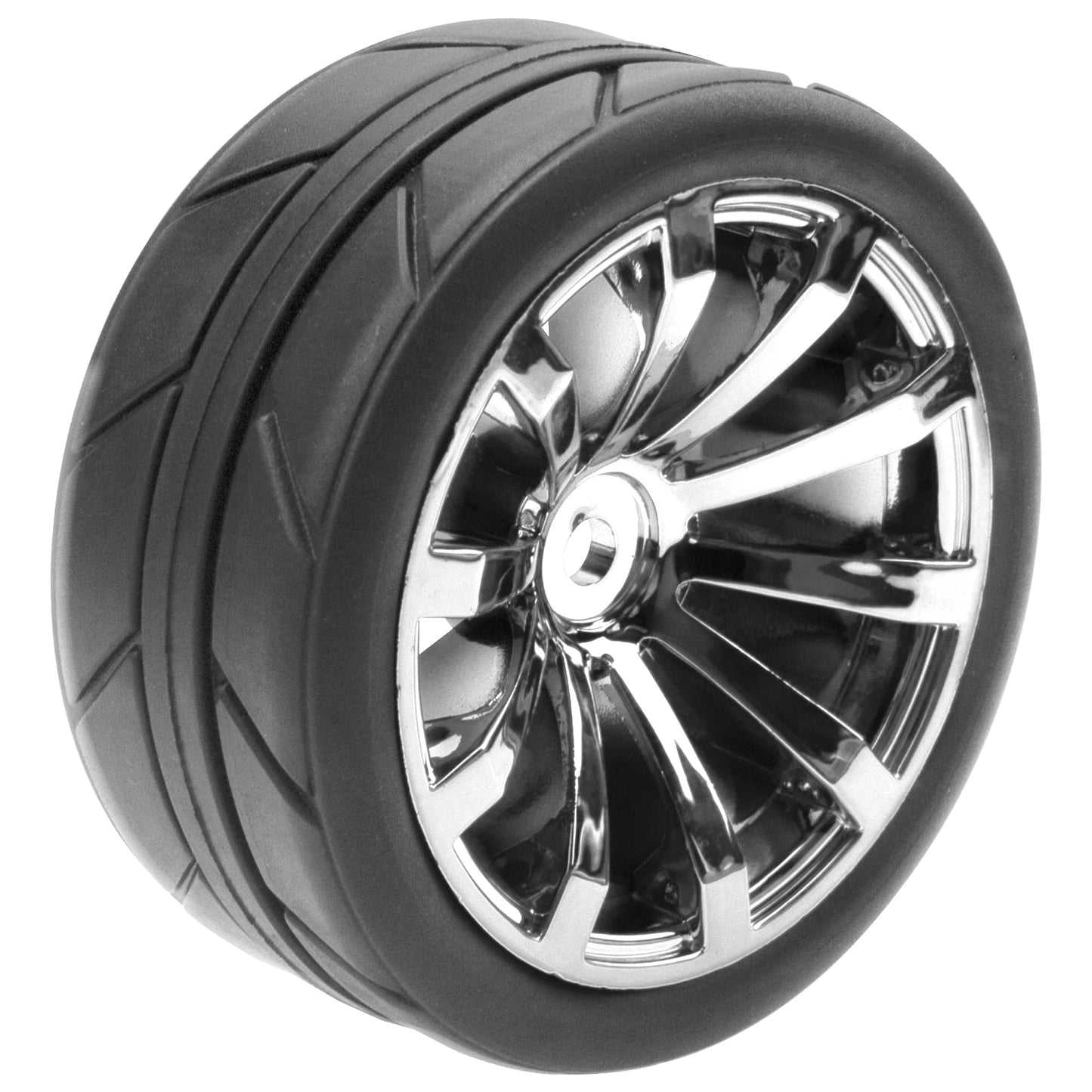 ShareGoo OD 2.55'' Rubber Tires w/Plastic Wheel Rims 12mm Hex Compatible with HSP Tamiya Kyosho Traxxas Sakura WLtoys 1/10 RC On