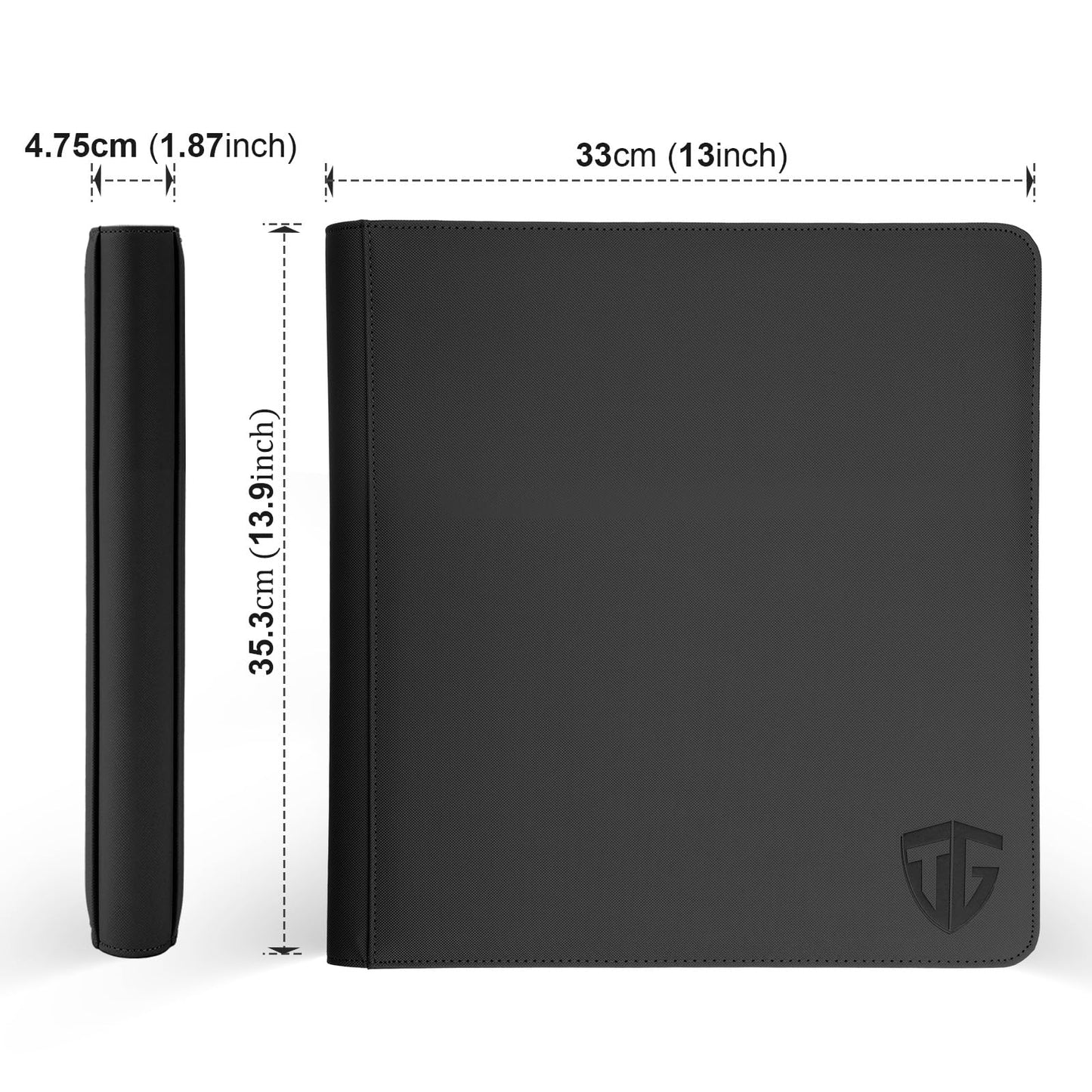 Tcguard 12 Pockets Trading Card Zipper Binder For 720 Cards| Secure Side Loading Pockets | Trading Card Album Folder | Compatibl
