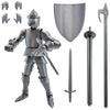 enttgo Fine 3D Printed 8.95-inch Medieval Knight T13 Figure, Full Body Mechanical Movable Toy, Metallic Silver Craft Toy, Table