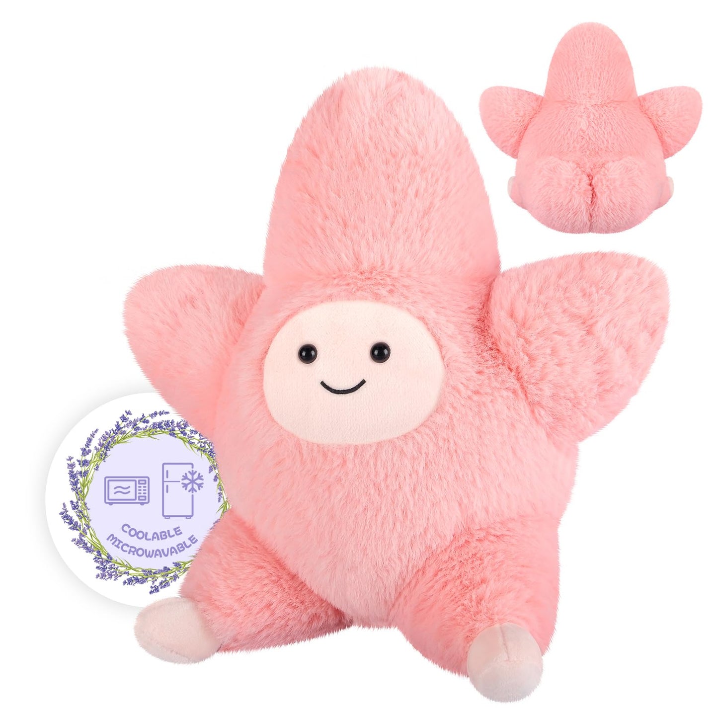 Suzzipals Heatable & Coolable Starfish Stuffed Animals, Microwave Heating Pad, Star Fish Plushies For Companion, Cute Starfish L