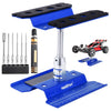 Hobbypark Aluminum RC Car Work Stand Repair Workstation 360 Degree Rotation Lift Or Lower, RC Hex Driver Tools 6-in-1 for 1/10 1