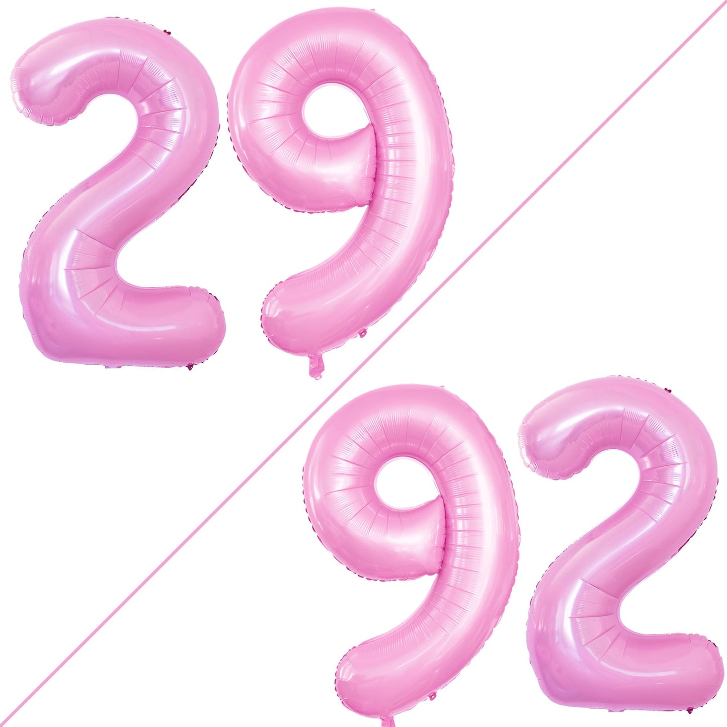 GOER Jumbo Foil Balloons for 29th & 92nd Birthday Party Decorations, 42 Inch, Light Pink, Polypropylene (PP)