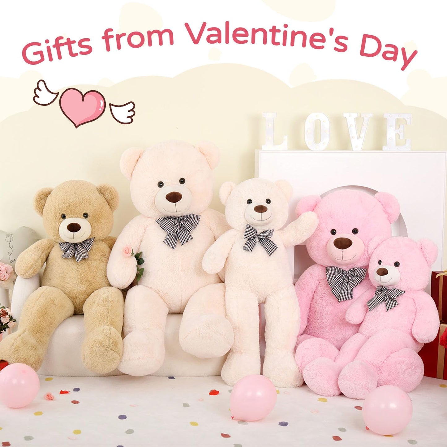 Maogolan Big Teddy Bear 6 Feet,Life Size Huge Teddy Bear Plush Stuffed Animal,Adorable And Soft Teddy Bear Gift For Christmas,Valentines,Birthday,Or Long Distance