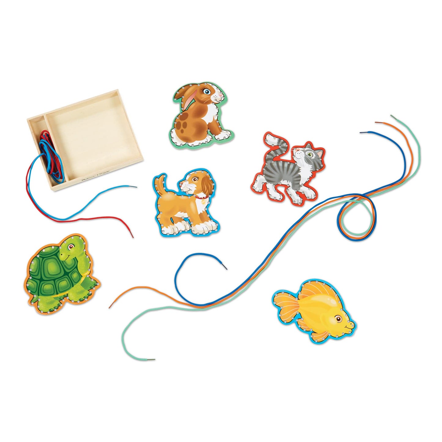 Melissa & Doug Wooden Panels & Laces - Pets | Developmental Toy | Lacing Activities | 3+ | Gift For Boy Or Girl