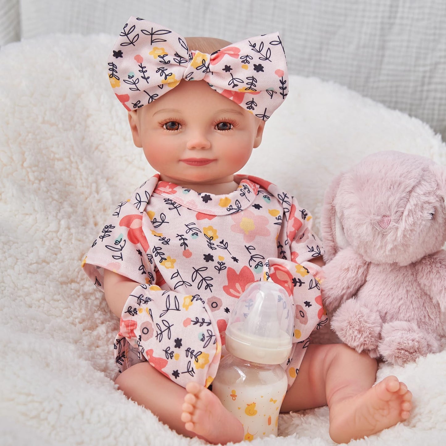 Babeside 4 Pcs Reborn Baby Doll Clothes For 17- 22 Inch Dolls, Baby Doll Clothes Outfits Doll Accessoreis With Sock, Headband Ne