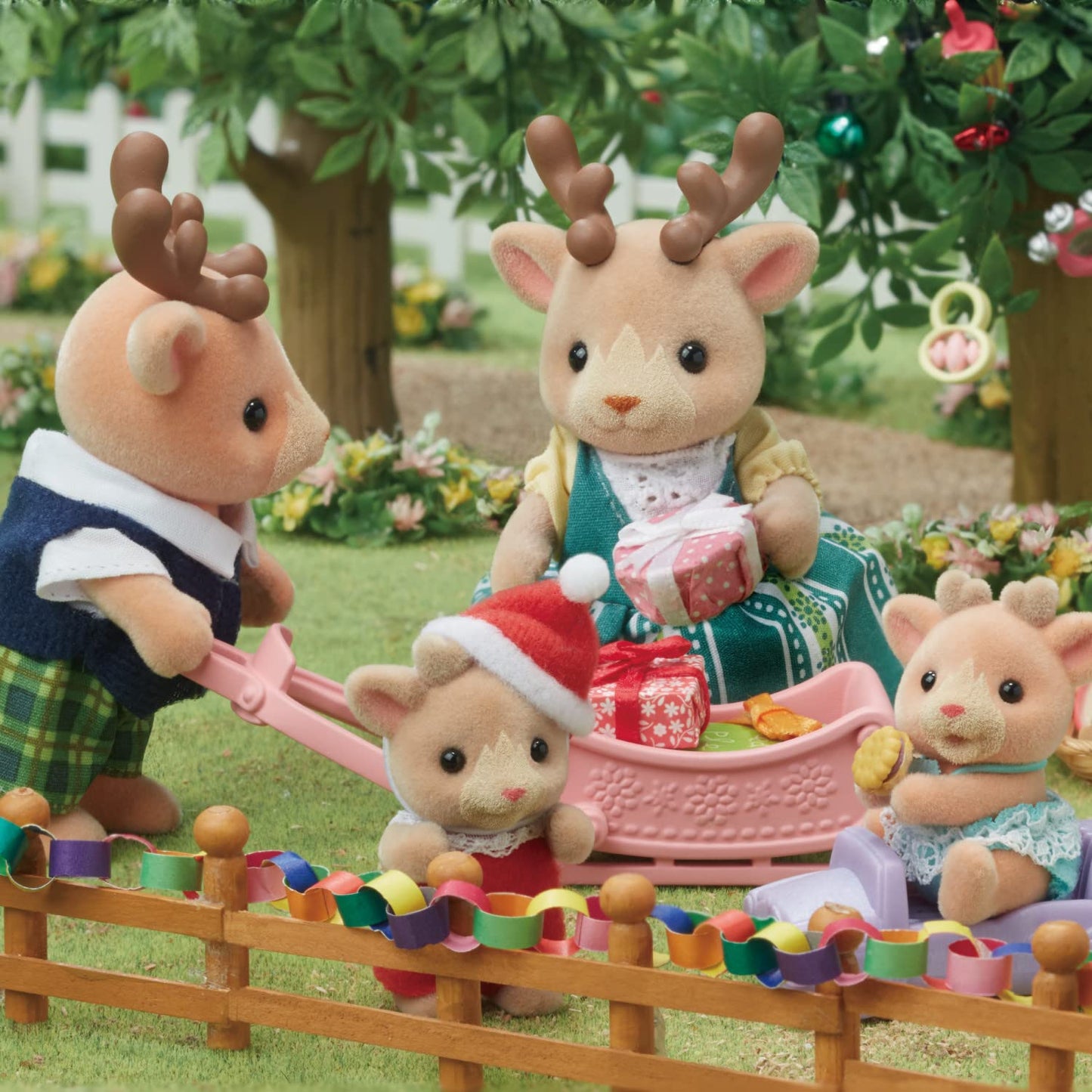 Calico Critters Reindeer Family, Set Of 4 Collectible Doll Figures