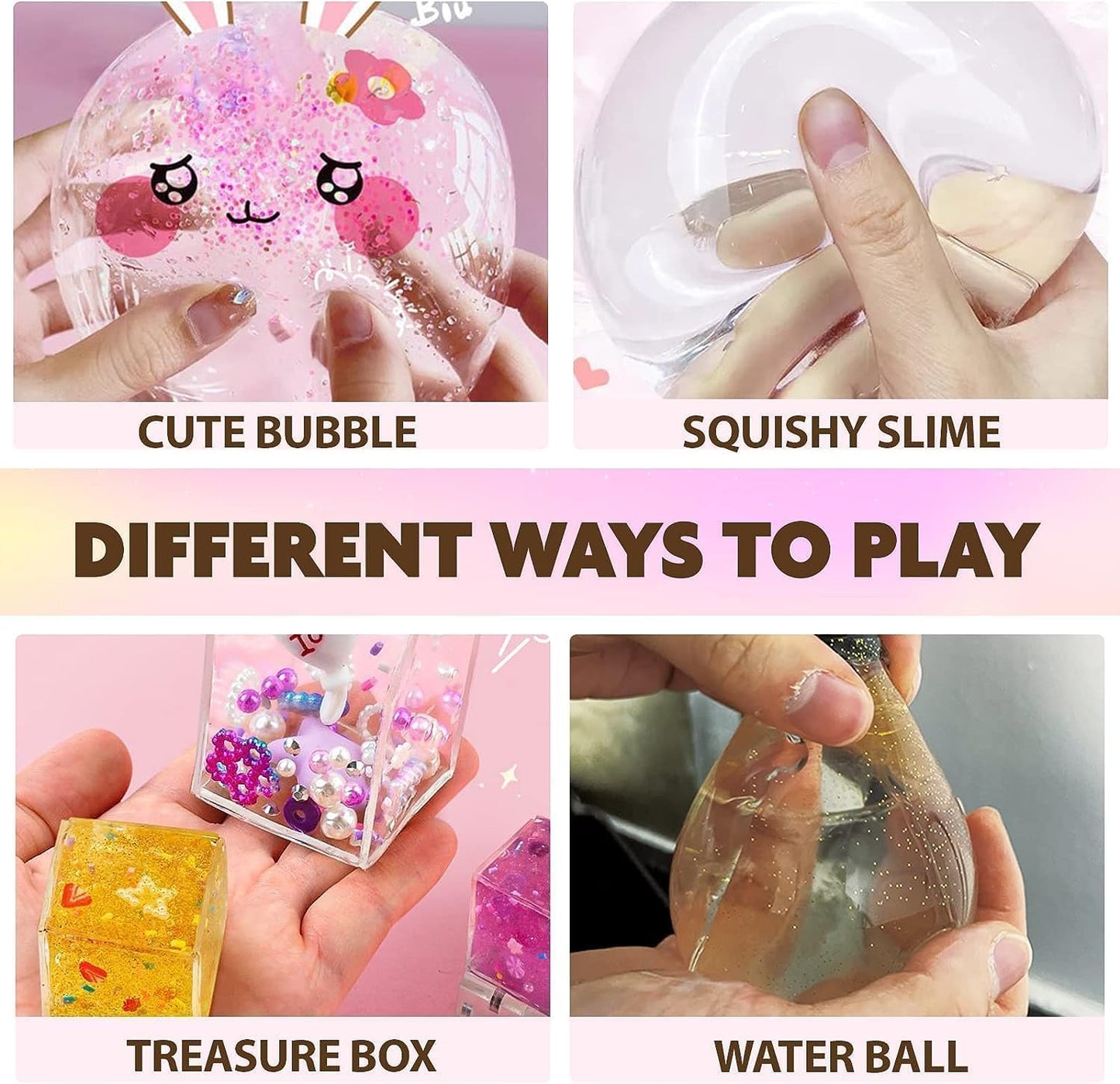 Toyunited Nano Tape Bubble Kit - Water Balloon Version With 9.8Ft Double Sided Tape & Syringe Toy, Craft Kit For Kids 4-8, Girls